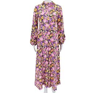 Vintage 70's Bell Bottom Floral Jumpsuit Pink XS